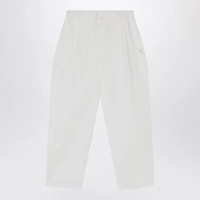 Douuod Ivory Cotton Pants In White