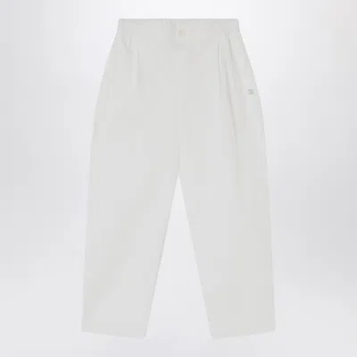 Douuod Ivory Cotton Pants In White