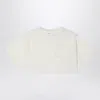 Douuod Ivory Cropped T-shirt In Cotton