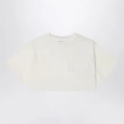 DOUUOD IVORY CROPPED T-SHIRT IN COTTON