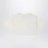 Douuod Ivory Cropped T-shirt In Cotton In White