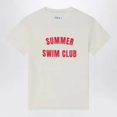 Douuod Ivory Mini T-shirt Summer Swim Club Unisex In White