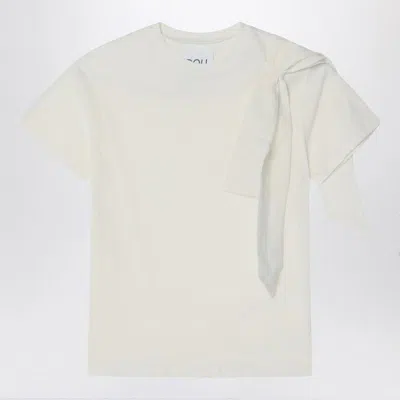 DOUUOD IVORY T-SHIRT WITH BOW