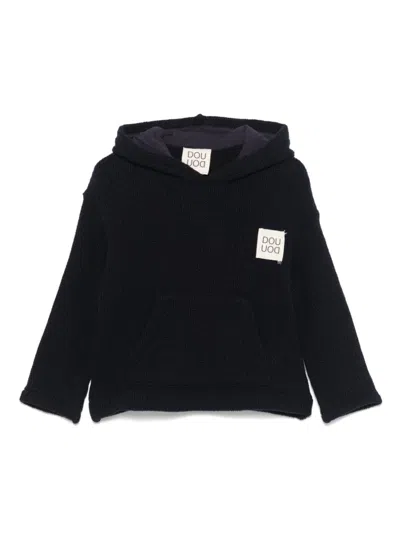 Douuod Kids' Knitted Hoodie In Blue