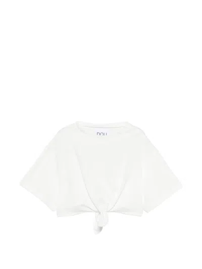 Douuod Kids' Knot Short Sleeve T-shirt In White
