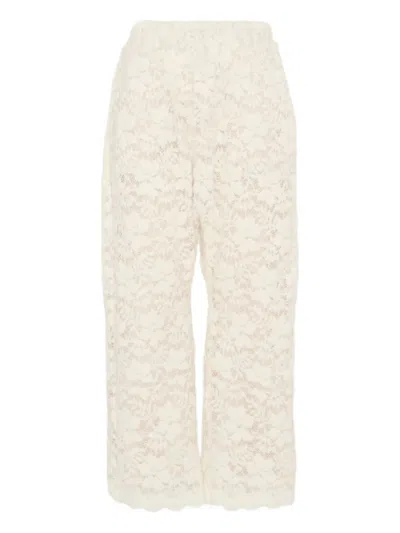 Douuod Kids' Lace-detail Trousers In Neutral