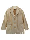 Douuod Laminated Single-breasted Blazer In Brown