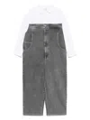 Douuod Layered-effect Jumpsuit In Grey