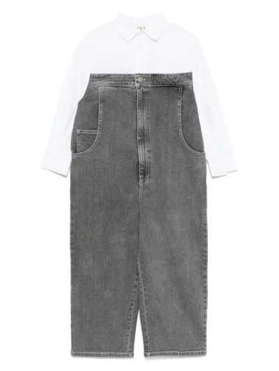Douuod Kids' Layered-effect Jumpsuit In Grey