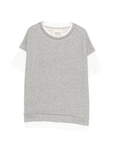 Douuod Kids' Layered T-shirt In Gray
