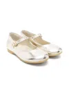 Douuod Leather Ballet Flats In Gold