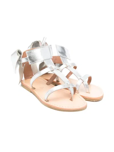 Douuod Kids' Leather Sandals In White