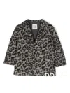 Douuod Leopard-print Wool-blend Blazer In Neutrals