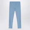 Douuod Light Blue Shiny Nylon-blend Leggings In Blue