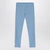 Douuod Light Blue Shiny Nylon-blend Leggings