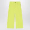 Douuod Lime Yellow Cotton Pants In Green