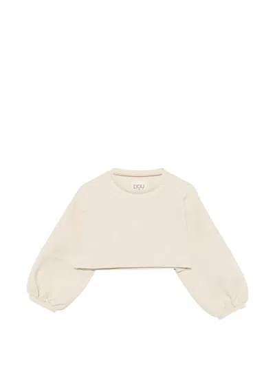 Douuod Kids' Logo Crew-neck Sweatshirt In Brown