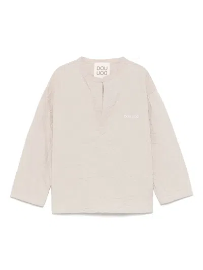 Douuod Kids' Logo-embroidered Blouse In Neutrals