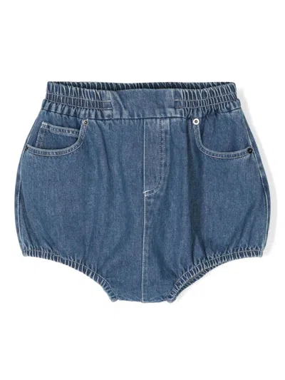 Douuod Kids' Logo-embroidered Shorts In Blue