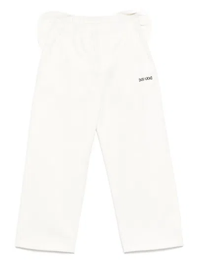 Douuod Kids' Logo-embroidered Trousers In 白色