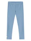 Douuod Light Blue Shiny Nylon-blend Leggings In Blue