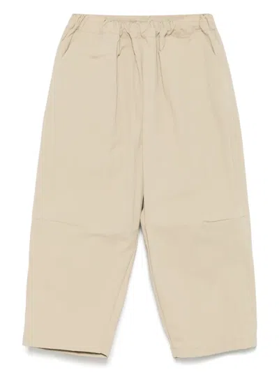 Douuod Kids' Logo-patch Trousers In Beige