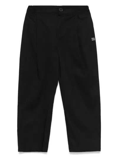 Douuod Kids' Logo-print Trousers In Black