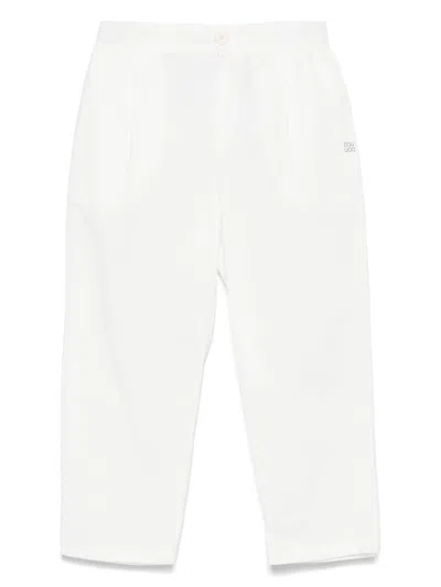 Douuod Kids' Logo-print Trousers In White