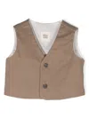 Douuod Logo-print Twill-weave Waistcoat In Brown