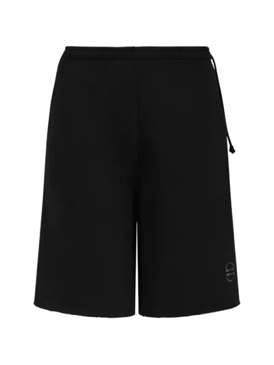 Douuod Logo-print Raw-edge Shorts In Black