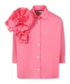 Shop Douuod Floral-appliqué Shirt In Pink