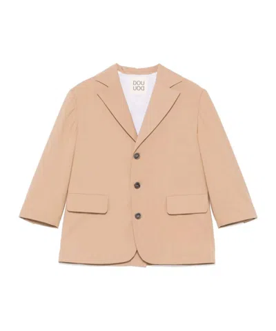 Douuod Kids' Long-sleeved Suit Jacket In Nude