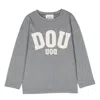 Douuod Long-sleeved T-shirt With Logo In Grigio