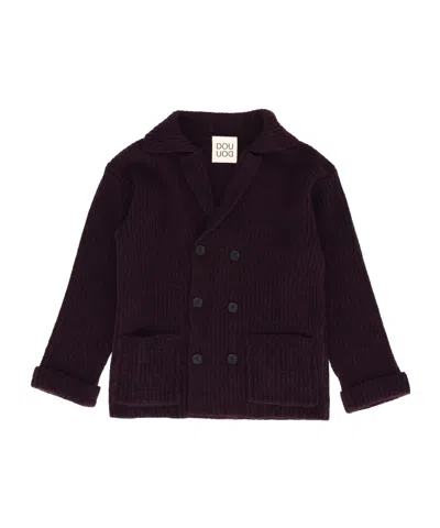 Douuod Kids' Long-sleeve Cardigan In Purple