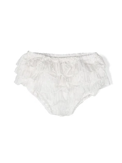 Douuod Babies' Metallic-detail Bloomers Shorts In White