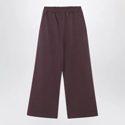 Douuod Mini Pleat Cotton Jersey Jogging Trousers In Burgundy