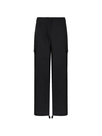 Douuod Multi-pocket Cargo Pants In Black