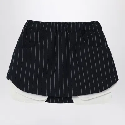 DOUUOD DOUUOD NAVY BLUE PINSTRIPE GRACE SKIRT