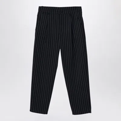 DOUUOD NAVY BLUE PINSTRIPED TROUSERS