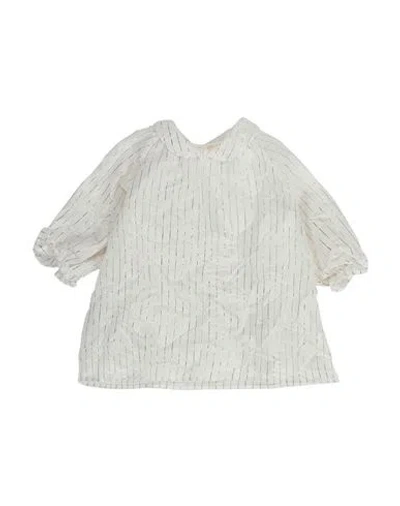 Douuod Babies'  Newborn Girl Top White Size 3 Cotton, Polyester, Metallic Polyester