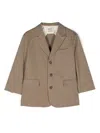 Douuod Notched-lapels Single-breasted Blazer In Neutrals