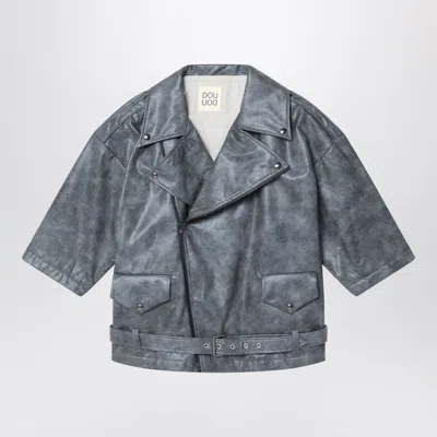 Douuod Over Calamita Biker Jacket Grey In Eco-leather