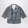 Douuod Over Calamita Biker Jacket Grey In Eco-leather