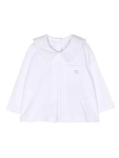 Douuod Babies' Peter Pan-collar Cotton Blouse In White