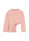 Douuod Cut-out Crew-neck Sweatshirt In Pink