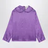 Douuod Purple Satin Blouse In Purple
