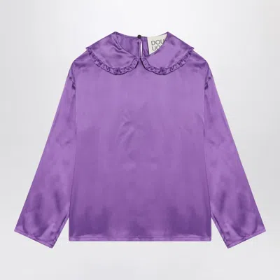 DOUUOD PURPLE SATIN BLOUSE