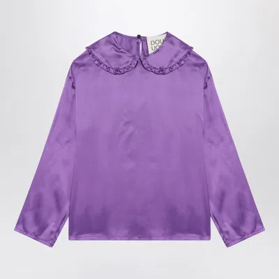 Douuod Kids' Purple Satin Blouse