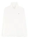 Douuod Ribbed Turtleneck Top In White