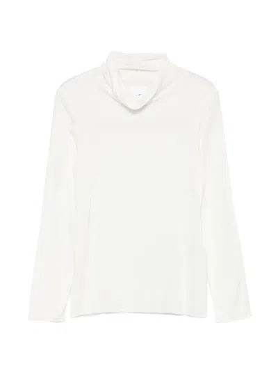 Douuod Kids' Roll-neck Long-sleeve T-shirt In White